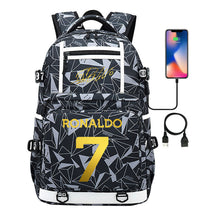 Sports Star Cristiano Ronaldo Usb Youth Student School Bag Men's And Women's Backpack Leisure Travel Bag