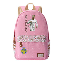 Football Star Cristiano Ronaldo Printed Youth Student Backpack With Floral Floral Design For Men And Women's Leisure Backpack