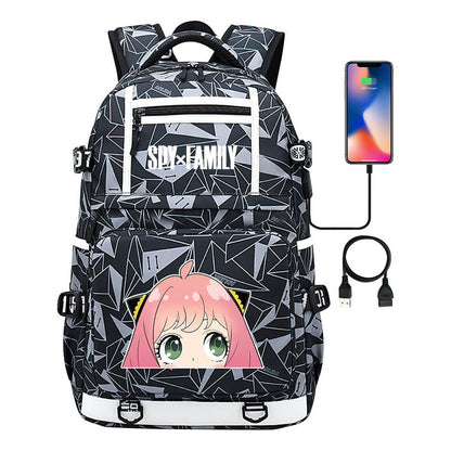 Printed Usb Youth Student Backpack Men's And Women's Backpack Leisure Travel Backpack
