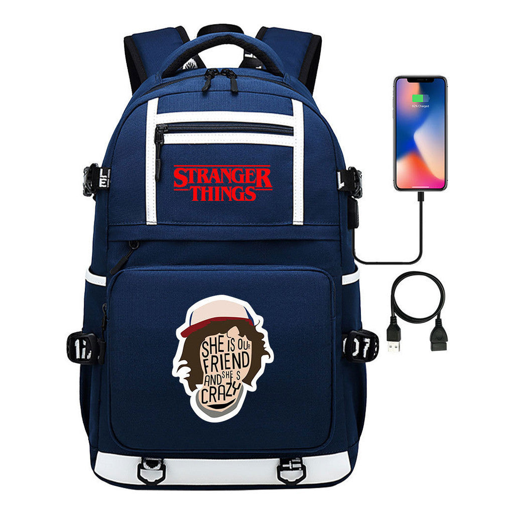 Printed Usb Youth Student Backpack For Men And Women's Leisure Travel Backpack