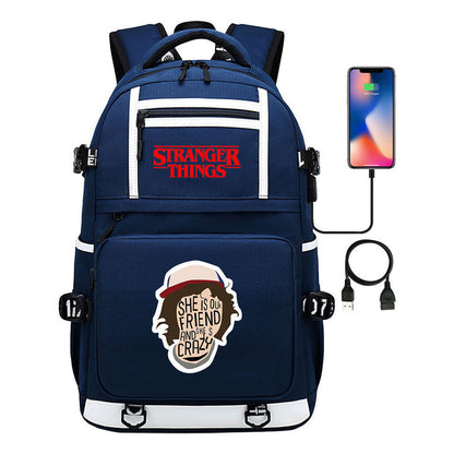 Printed Usb Youth Student Backpack For Men And Women's Leisure Travel Backpack