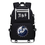 Manga Black Deacon Black Butler Printed Usb Youth Student Backpack Men's And Women's Leisure Travel Backpack