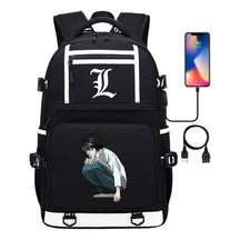 Cartoon Comics Death Note Printed Usb Youth Student Backpack Men's And Women's Leisure Travel Backpack