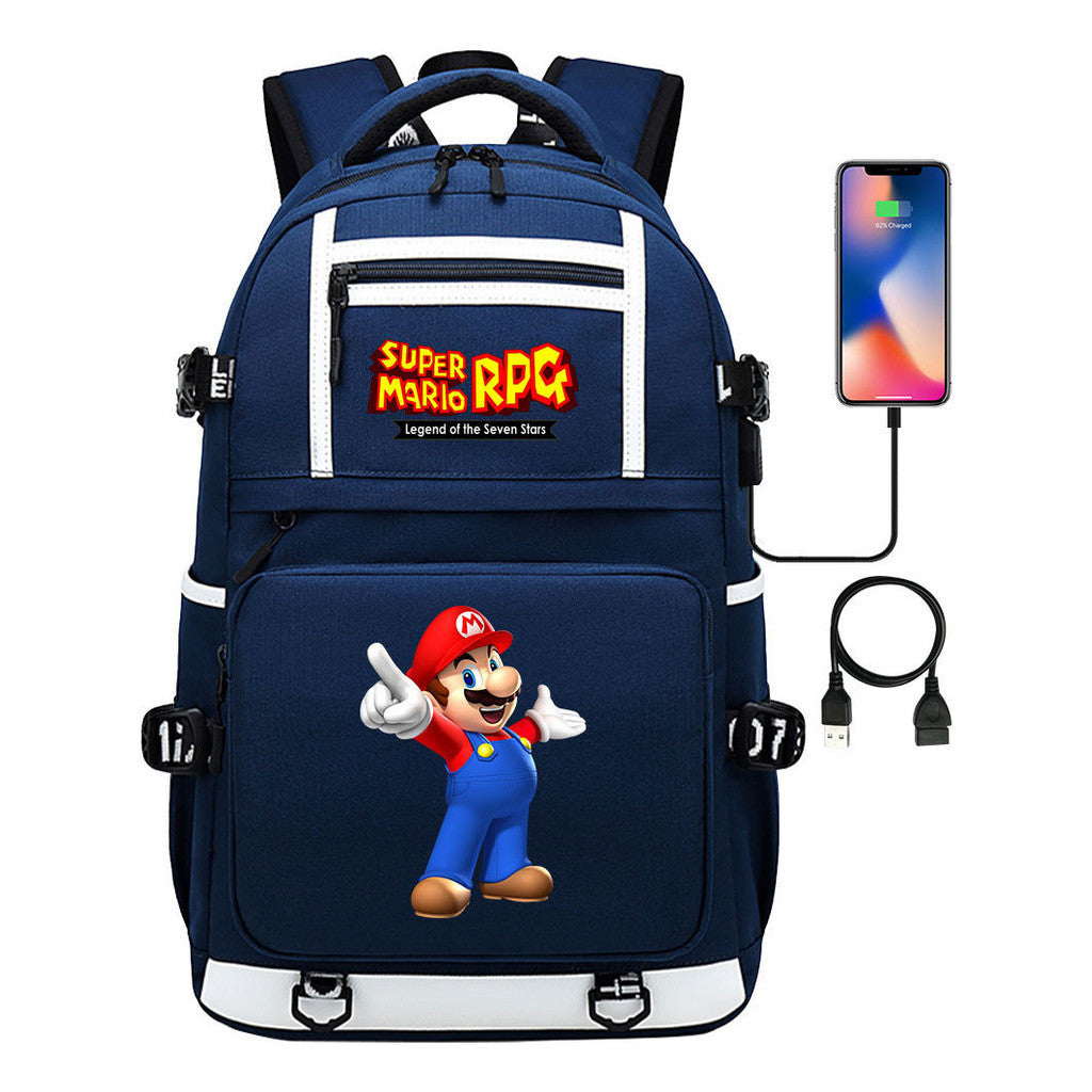 Super Mario Printed Backpack For Men And Women, Casual Travel Backpack