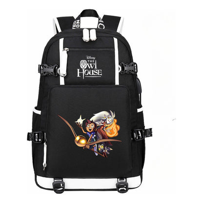 Anime Owl Magic Print Youth Student School Bag Backpack Leisure Travel Backpack