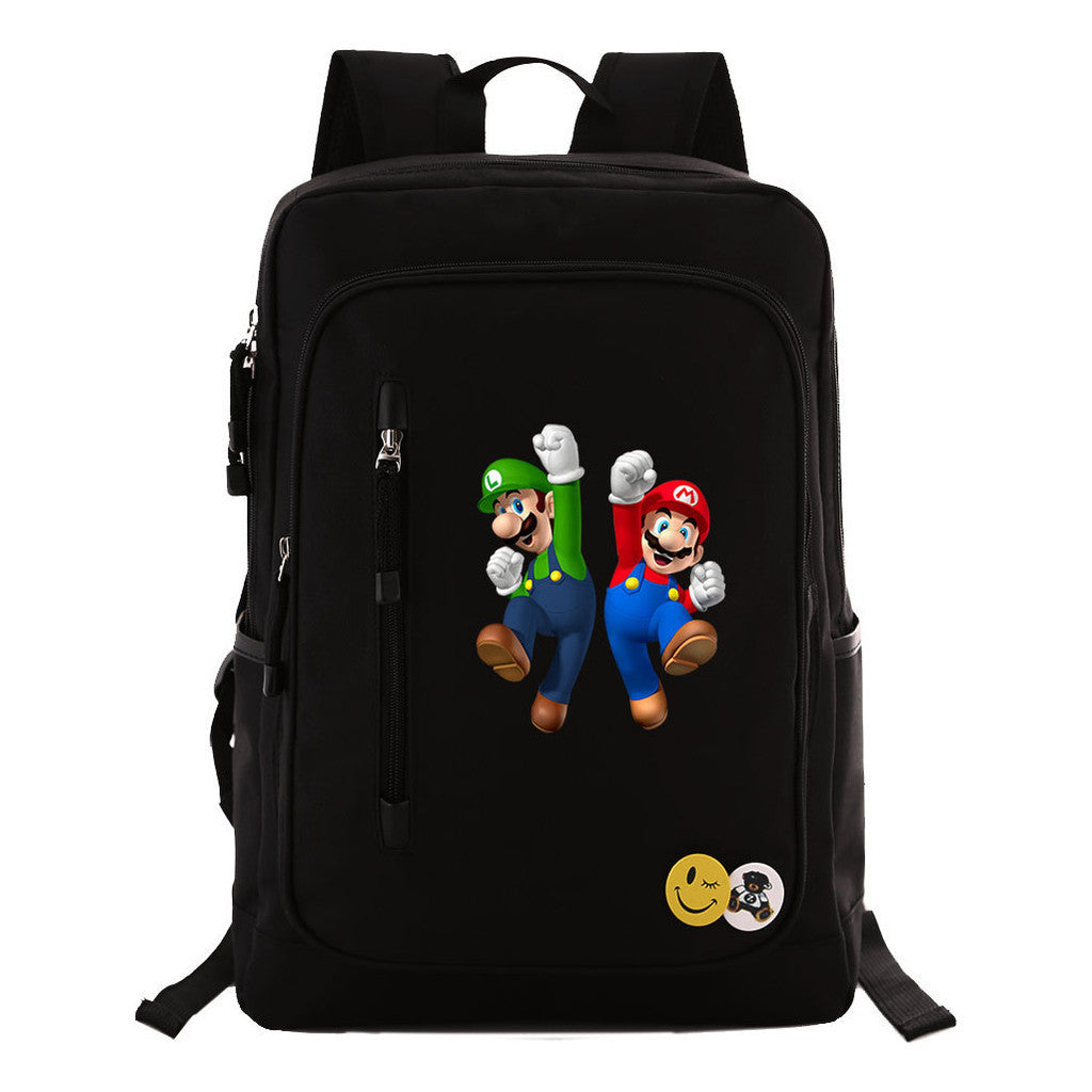 Game Super Mario Print Youth Student School Bag Leisure Travel Backpack