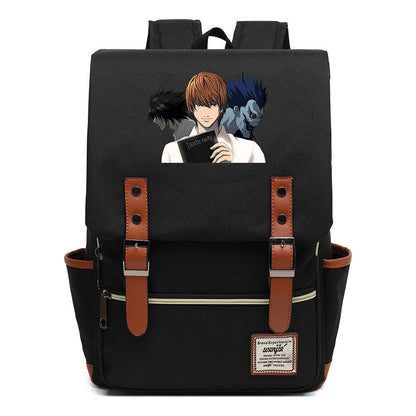 Manga Death Note Youth Student School Bag Men's And Women's Leisure Belt Buckle Backpack