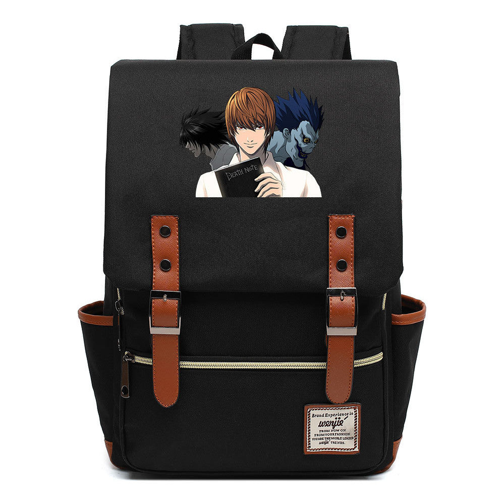 Manga Death Note Youth Student School Bag Men's And Women's Leisure Belt Buckle Backpack