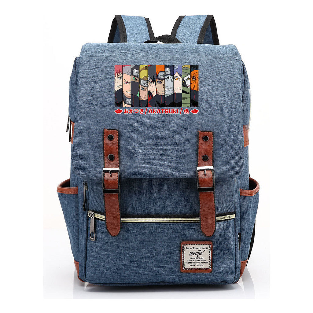 Naruto Printed Student Backpack Casual Belt Buckle Classic Backpack