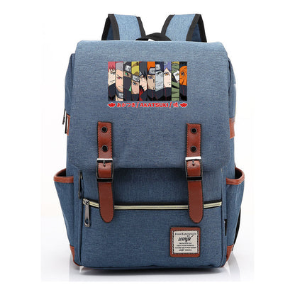 Naruto Printed Student Backpack Casual Belt Buckle Classic Backpack