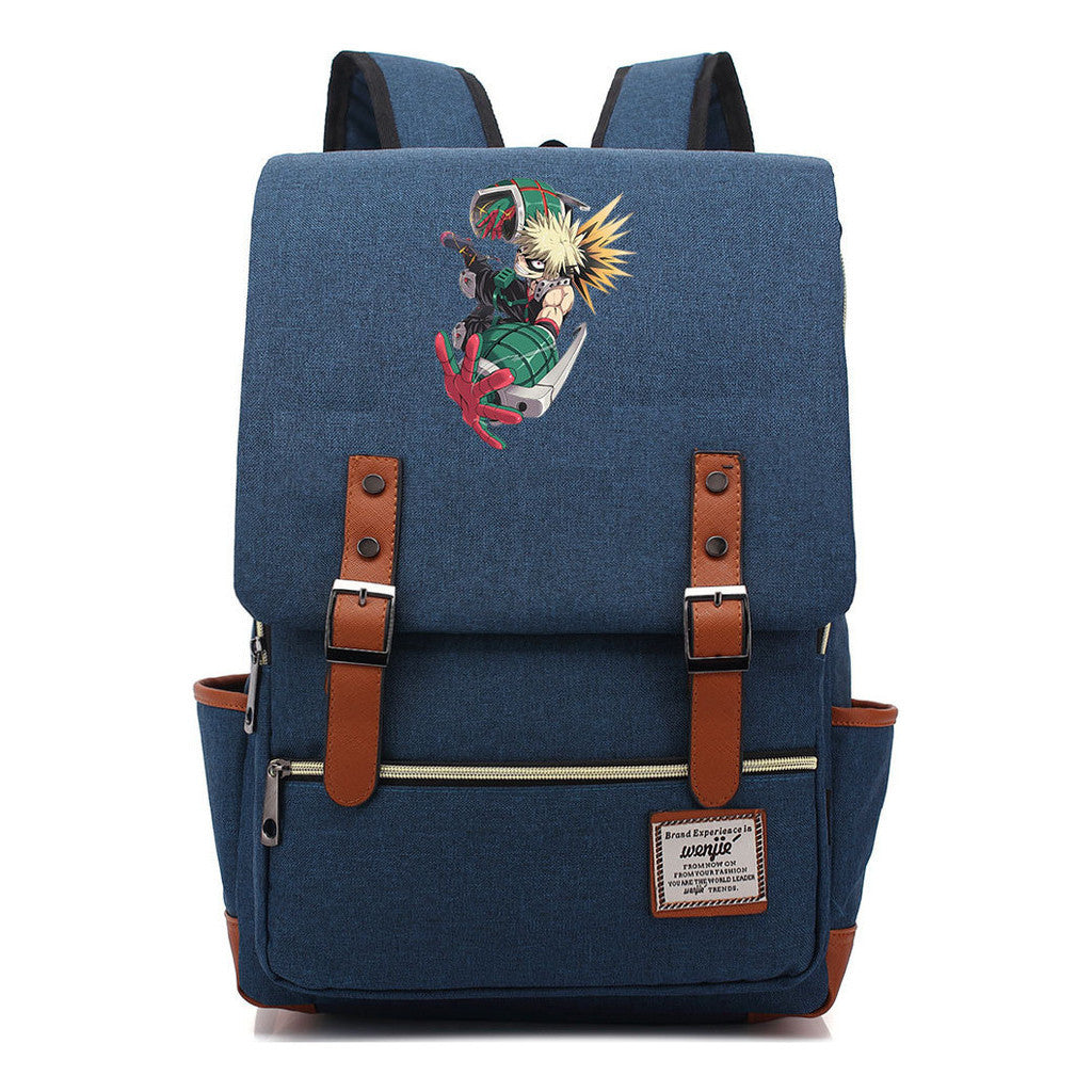Anime My Heroes Academy Printed Youth School Bag For Men And Women Leisure Belt Buckle Classic Backpack