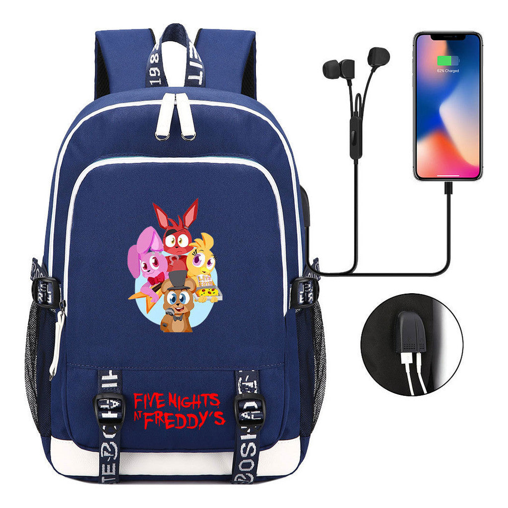 Toy Bear Game Peripheral Print Usb Youth Student Backpack For Men And Women Leisure Backpack