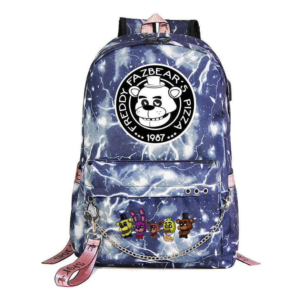 Toy Bear Game Usb Youth Student Backpack For Men And Women Leisure Travel Backpack
