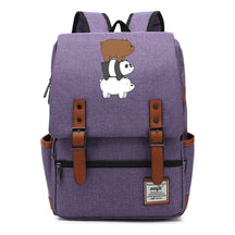 Cartoon Cute Three Bears Printed Youth School Bag For Men And Women Leisure Belt Buckle Classic Backpack