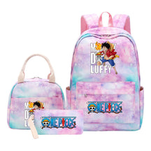 Cartoon Pirate King Student Girls School Bag Lunch Bag Three Piece Set Backpack Set