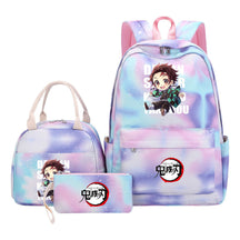 Cartoon Fashion Youth Student Girls School Bag Lunch Bag Three Piece Set Backpack
