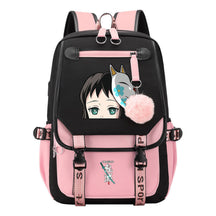 Cartoon Fashion Usb Youth School Bag For Boys And Girls Casual Ribbon Flip Backpack