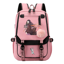 Cartoon Fashion Usb Youth Student School Bag Casual Ribbon Flip Backpack
