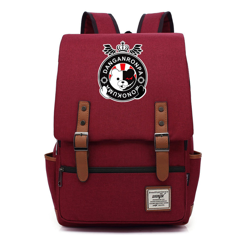 Printed Teenage Student Backpack For Men And Women With Casual Belt Buckle Classic Backpack