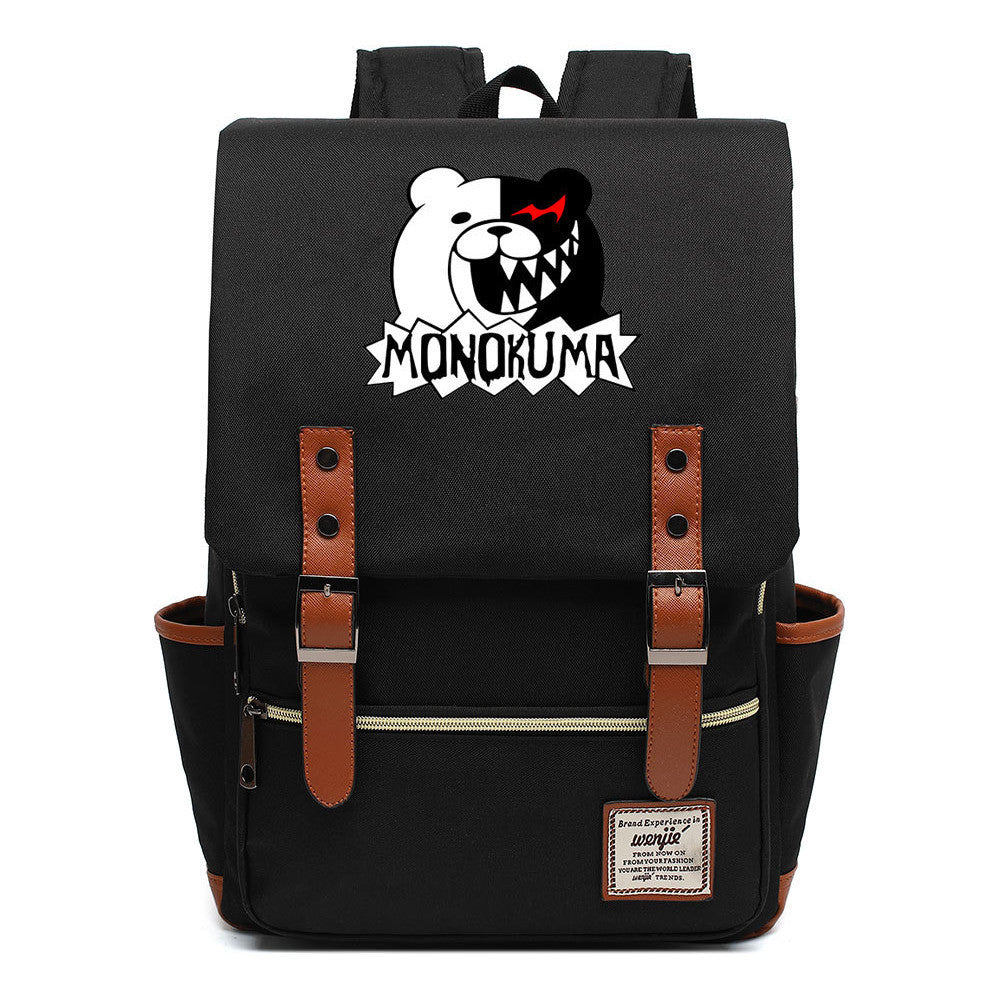 Printed Student Backpack With Men's And Women's Casual Belt Buckle, Classic Backpack