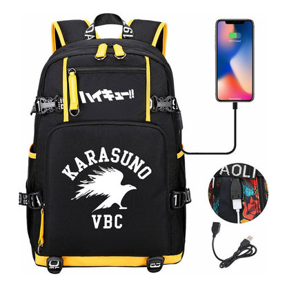Volleyball Youth Usb Large Capacity Youth Student School Bag Men's And Women's Leisure Travel Backpack