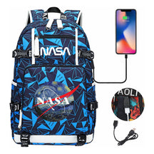 Nasa Fashion Printed Usb Student Backpack For Leisure Travel Backpack