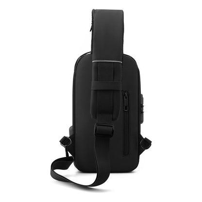 Usb Chest Bag Password Lock Men's Shoulder Bag Casual Sports Waist Bag Small Bag Multifunctional Crossbody Bag