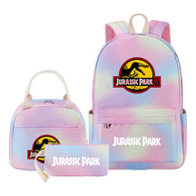 Jurassic Park Dinosaur Youth Student Girls School Bag Lunch Bag Three Piece Set Backpack Set