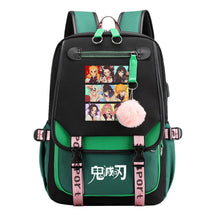 Cartoon Fashion Usb Youth Student Backpack Boy's And Girl's Leisure Ribbon Flip Backpack