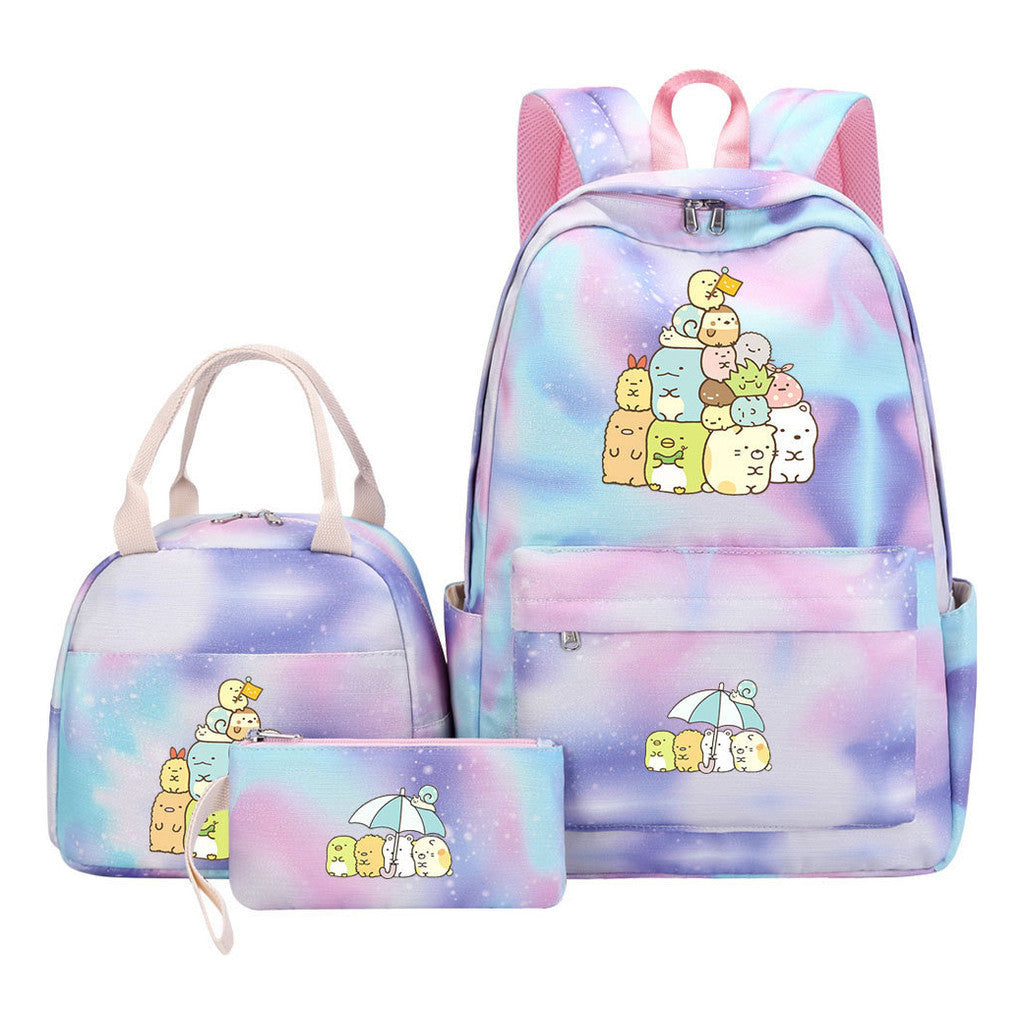 Corner Biology Student School Bag Lunch Bag Three Piece Set Backpack Set