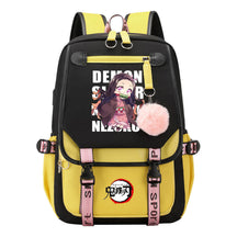 Cartoon Fashion Usb Student Backpack With Casual Woven Strap Flip Back Backpack