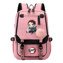 Japanese Cartoon Fashion Usb Student Backpack Casual Woven Flap Backpack