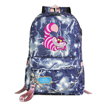 Cheshire Cat Alice's Adventure In Wonderland Youth School Bag Men's And Women's Leisure Weaving Strap Backpack
