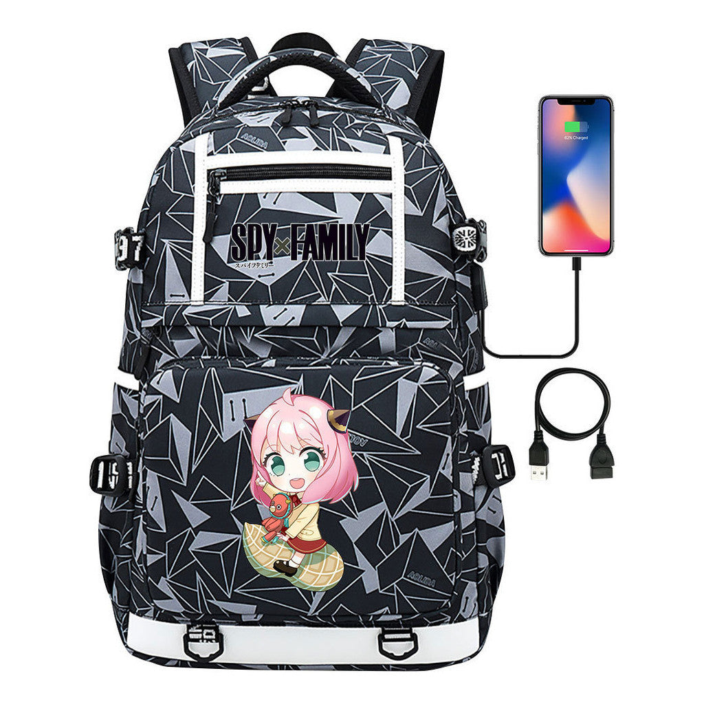 Comic Print Usb Youth Student Backpack For Men And Women, Backpack Leisure Travel