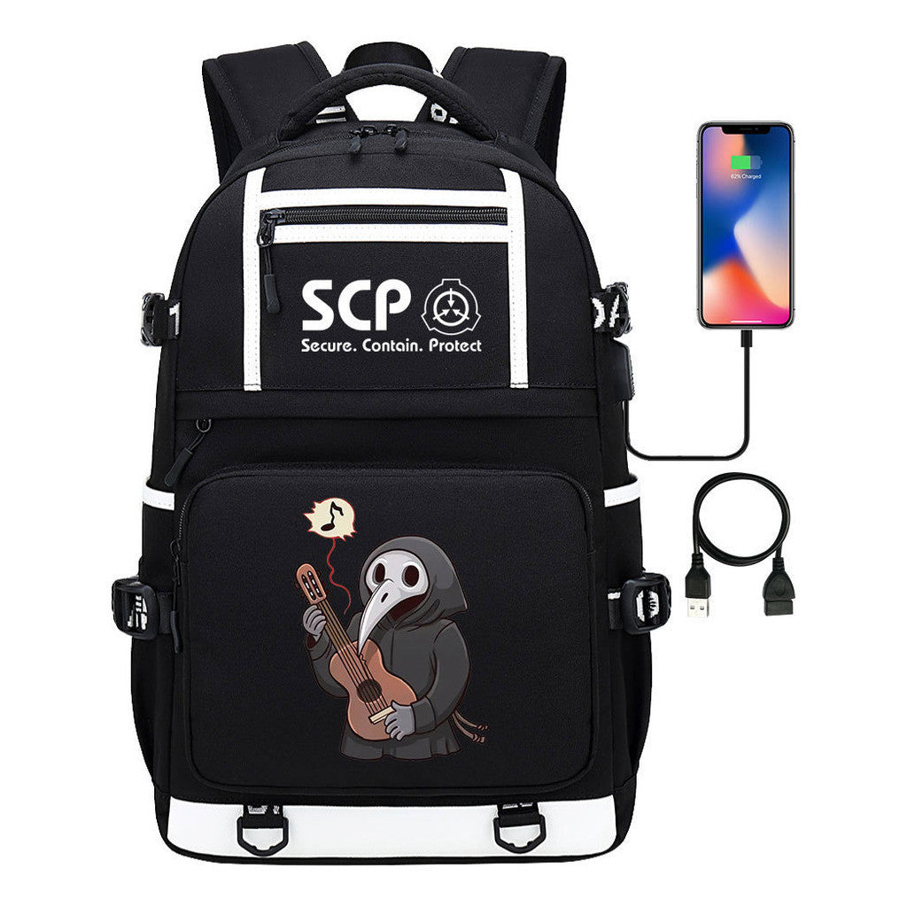 Printed Usb Youth Backpack For Men And Women's Leisure Travel Backpack