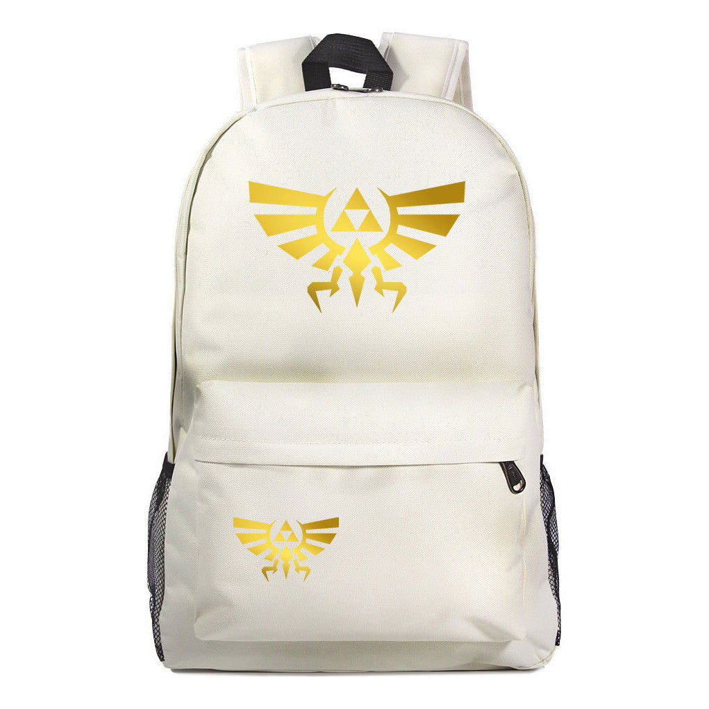 Golden Printed Youth Student Backpack Men And Women's Leisure Backpack