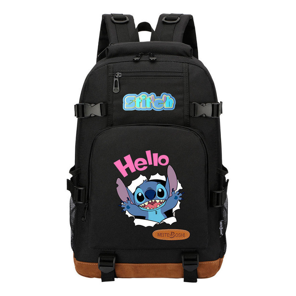 Anime Star Baby Stitch Printed Youth Backpack For Men And Women's Leisure Travel Backpack