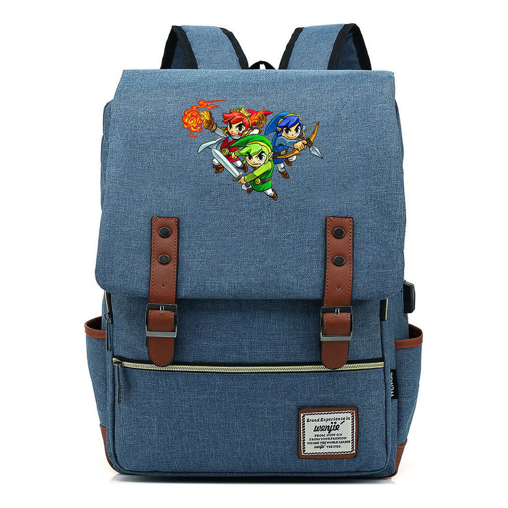 The Tears Of The Kingdom Of Zelda Game Printed Student Backpack Usb Men's And Women's Casual Backpack
