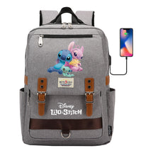 Anime Star Baby Stitch Printed Youth Student School Bag Casual Magnetic Buckle Backpack