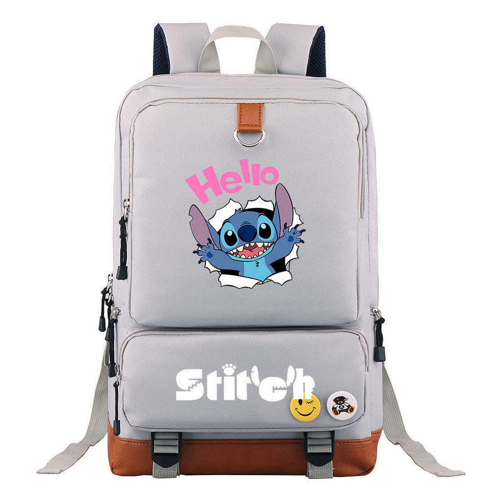 Anime Star Baby Stitch Printed Youth Student School Bag Travel Bag Backpack Travel Backpack