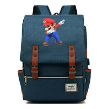 Game Super Mario Youth Student Backpack Usb Casual Backpack