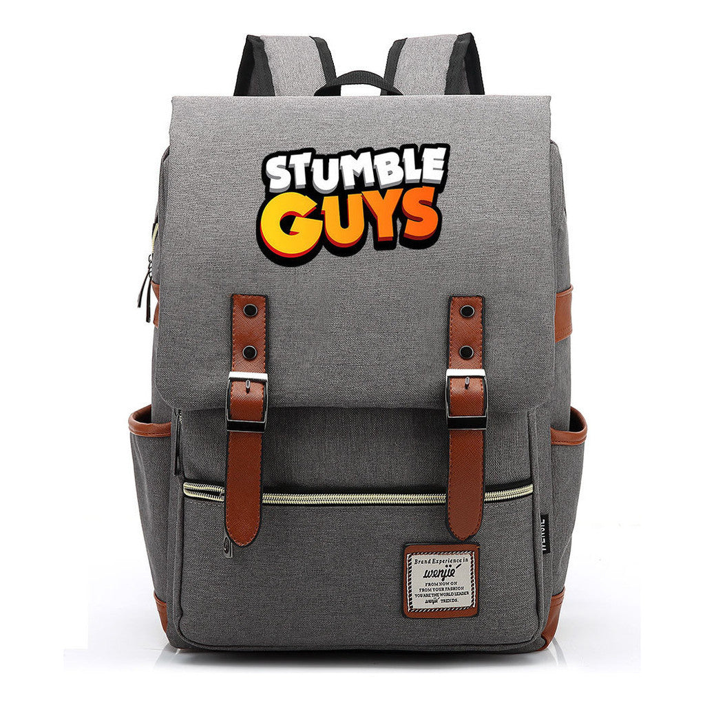 Printed Teenage Student Backpack With Casual Belt Buckle Backpack