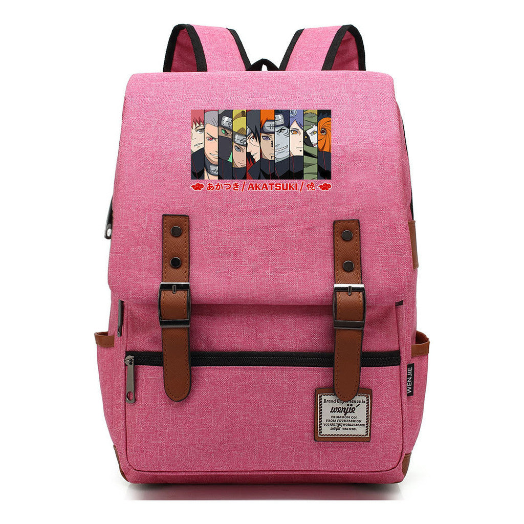 Naruto Printed Student Backpack Casual Belt Buckle Classic Backpack