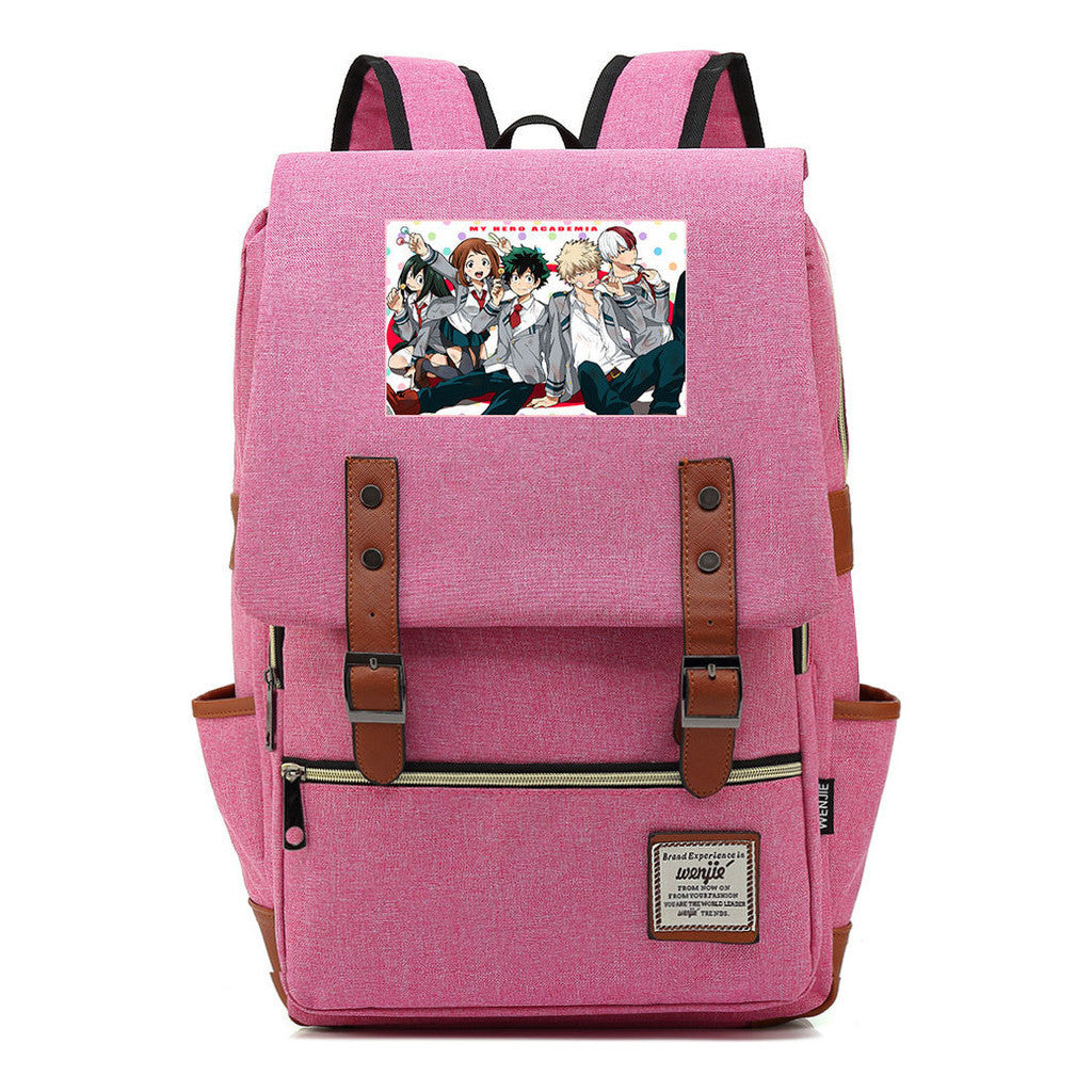Printed Youth Backpack For Men And Women With Casual Belt Buckle Classic Backpack
