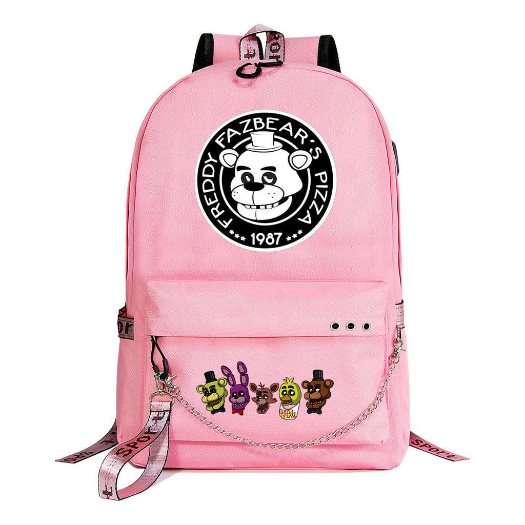 Toy Bear Game Usb Youth Student Backpack For Men And Women Leisure Travel Backpack