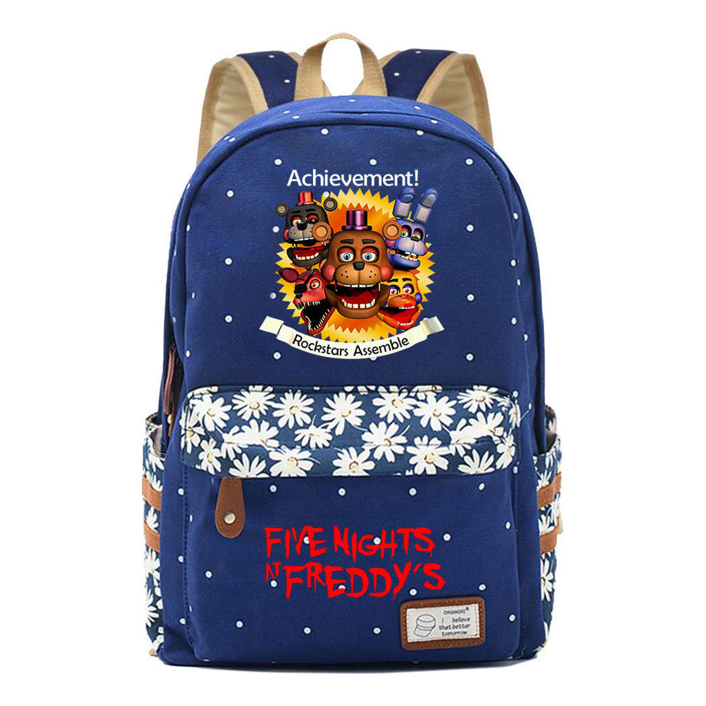 Toy Bear Game Fashion Printed Youth Girls School Bag Men's And Women's Leisure Canvas Backpack