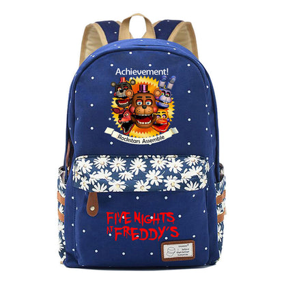 Toy Bear Game Fashion Printed Youth Girls School Bag Men's And Women's Leisure Canvas Backpack