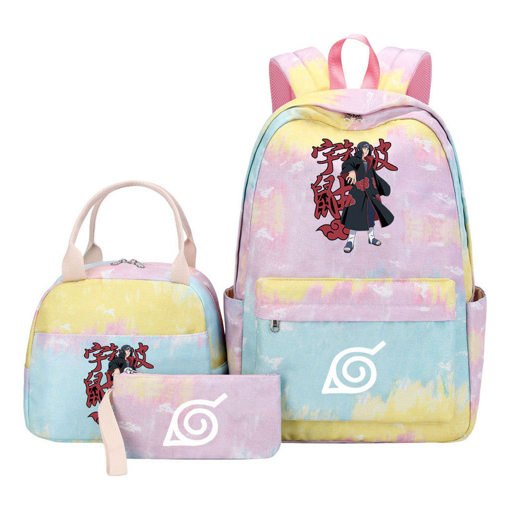 Naruto Student Girl Backpack Lunch Bag Three Piece Set Backpack Set