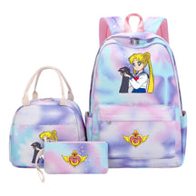 Beautiful Girl Warrior Teenage Girls Backpack Lunch Bag Three Piece Set With Backpack Cover