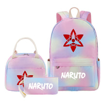 Naruto Student Girl Backpack Lunch Bag Three Piece Set Backpack